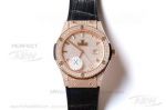 AAA Replica Hublot Classic Fusion Iced Out Watch - Rose Gold Case Diamond Pave Dial 45 MM